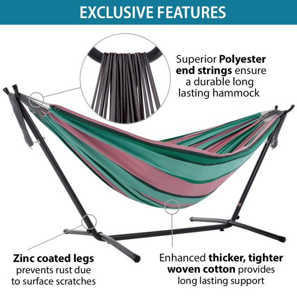 Vivere's Combo - Double Watermelon Hammock with Stand (9ft) - Image 3