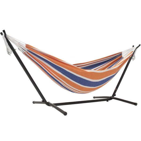 Vivere's Combo - Double Orange Punch Hammock with Stand (9ft)