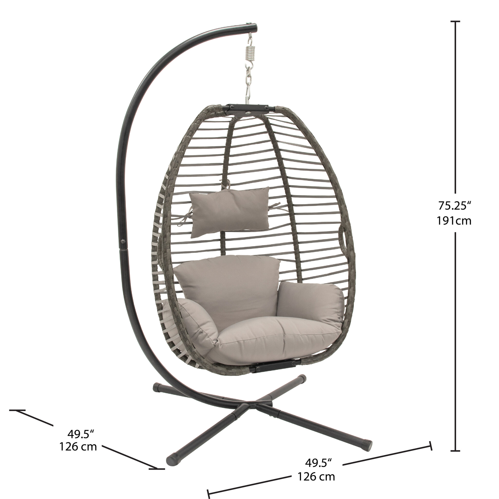 Nest Hanging Chair With Stand in Moonstone Sleepy Hammock