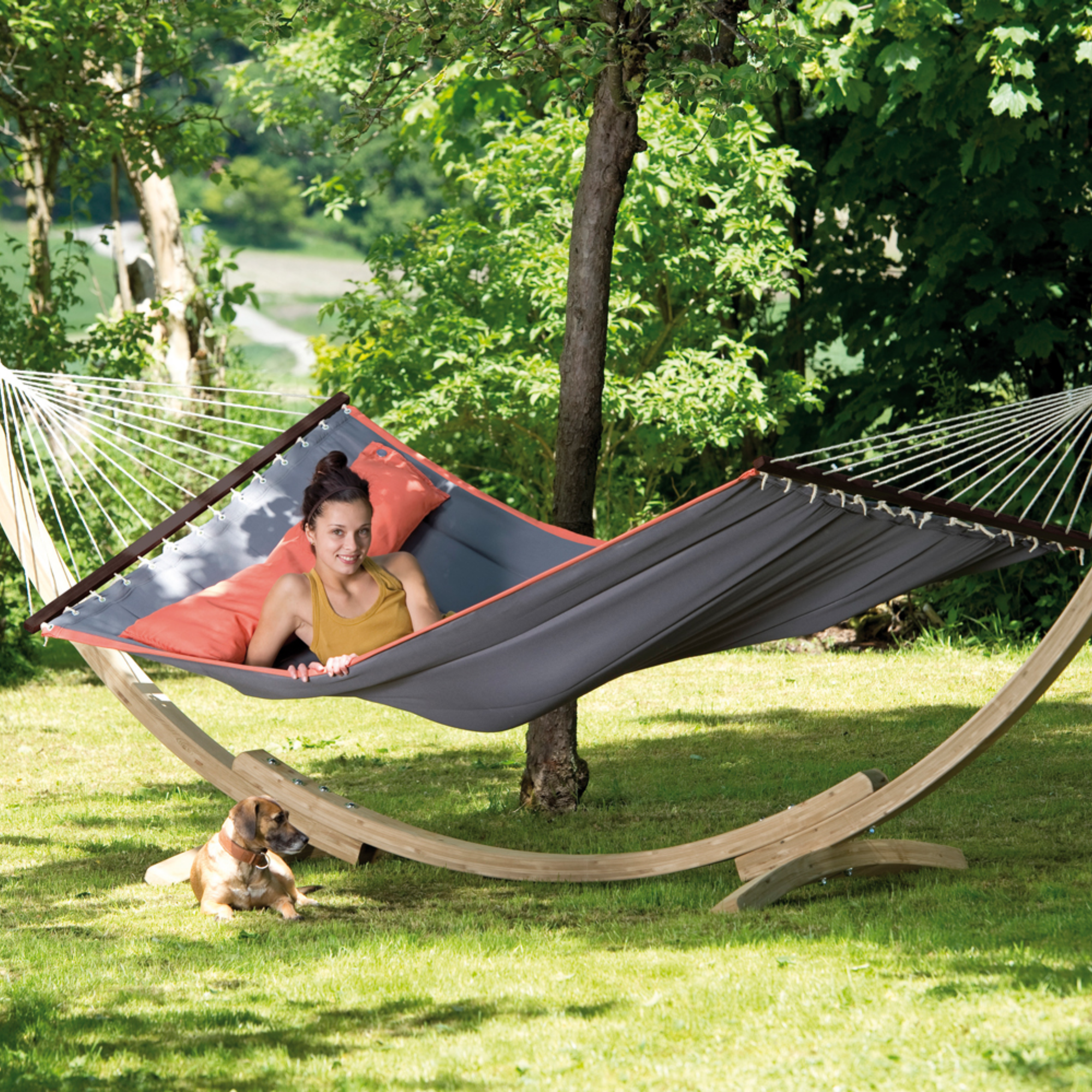American Dream Set Grey Hammock and Stand