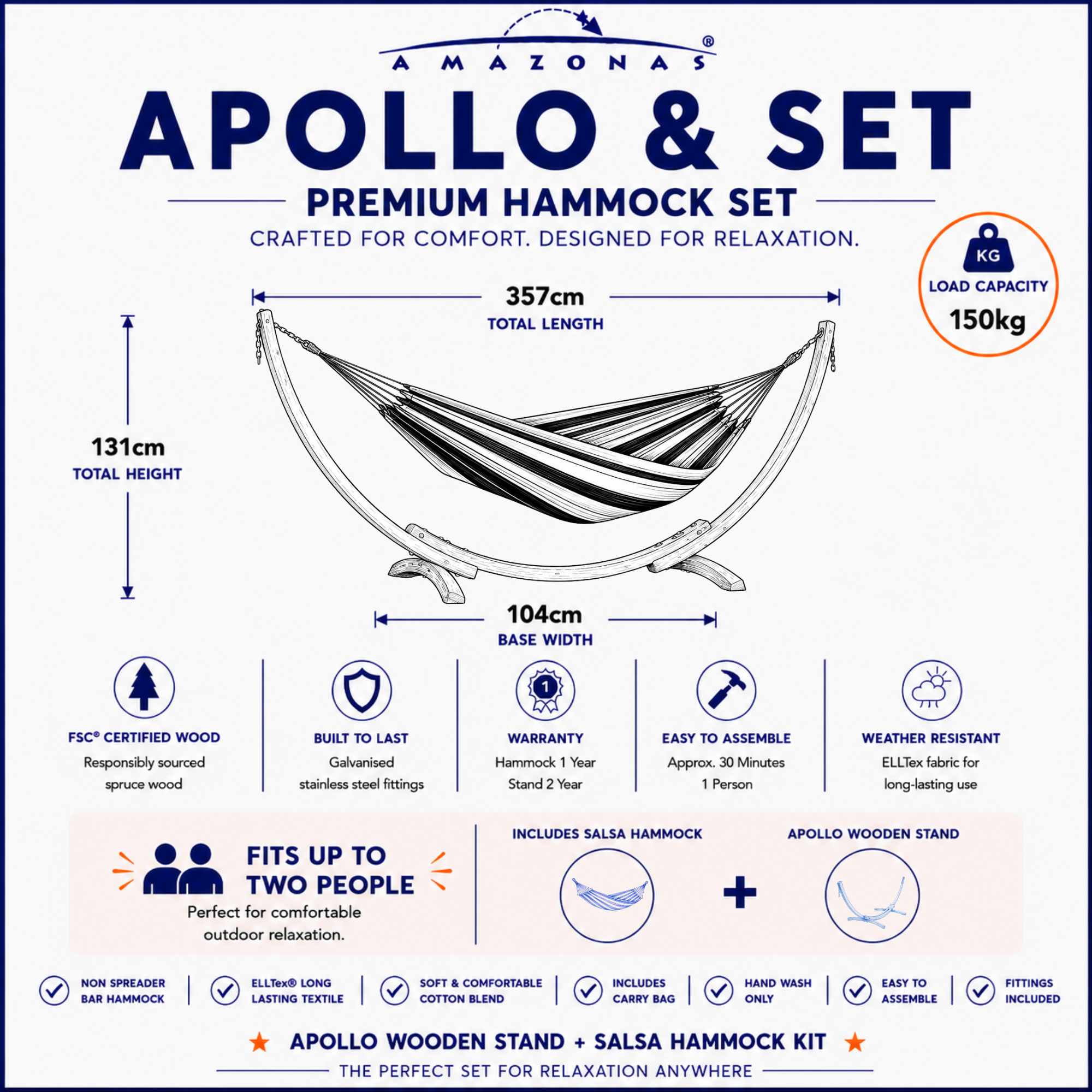 Apollo Marine Hammock & Stand Set - Image 2