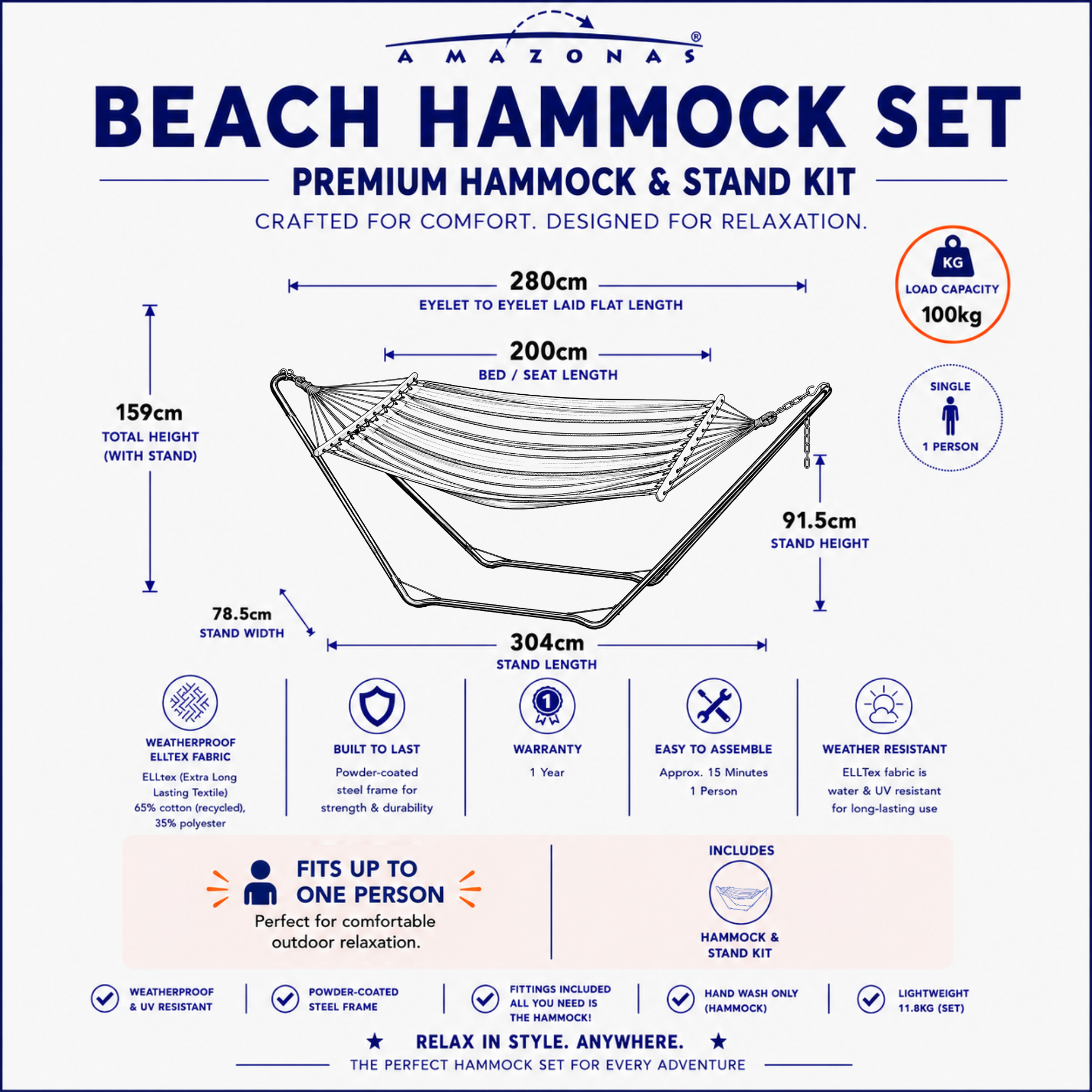 Beach Hammock & Stand Set - Image 5