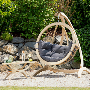 Alternative view of Globo Anthracite Hanging Chair & Stand Set