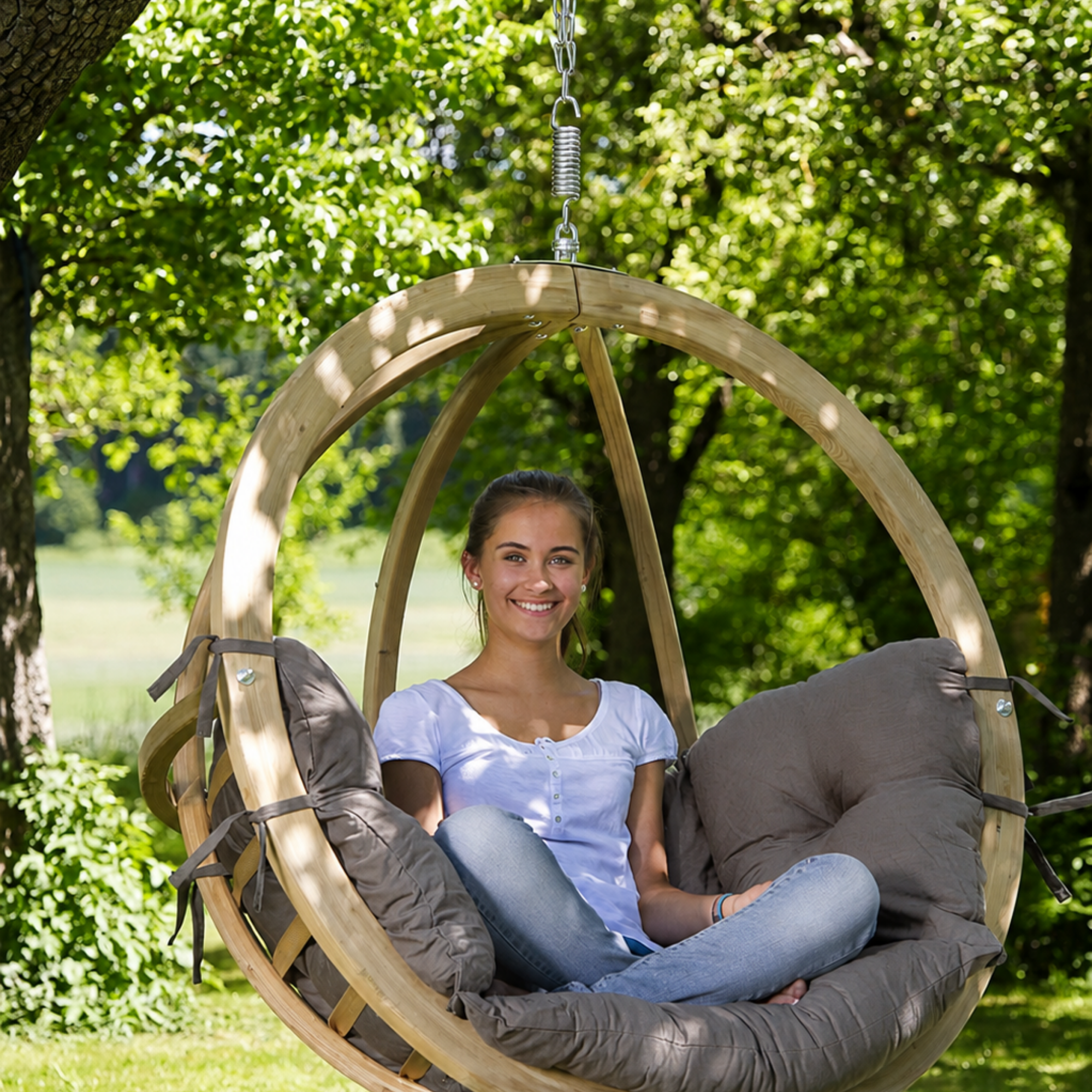 Globo Hanging Chair Taupe - Image 2