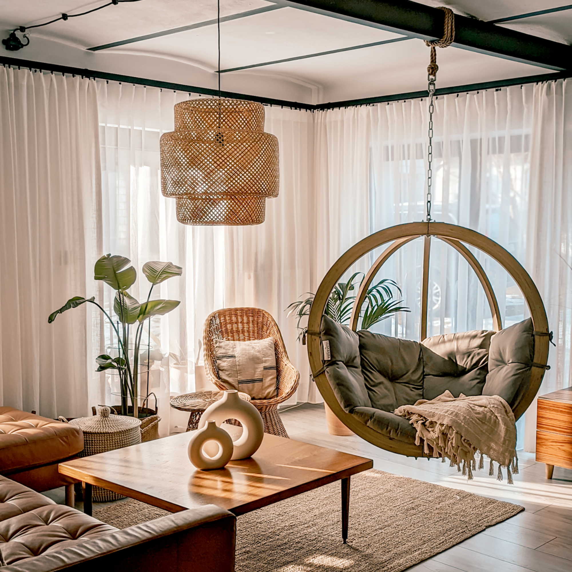 Globo Hanging Chair Taupe - Image 6