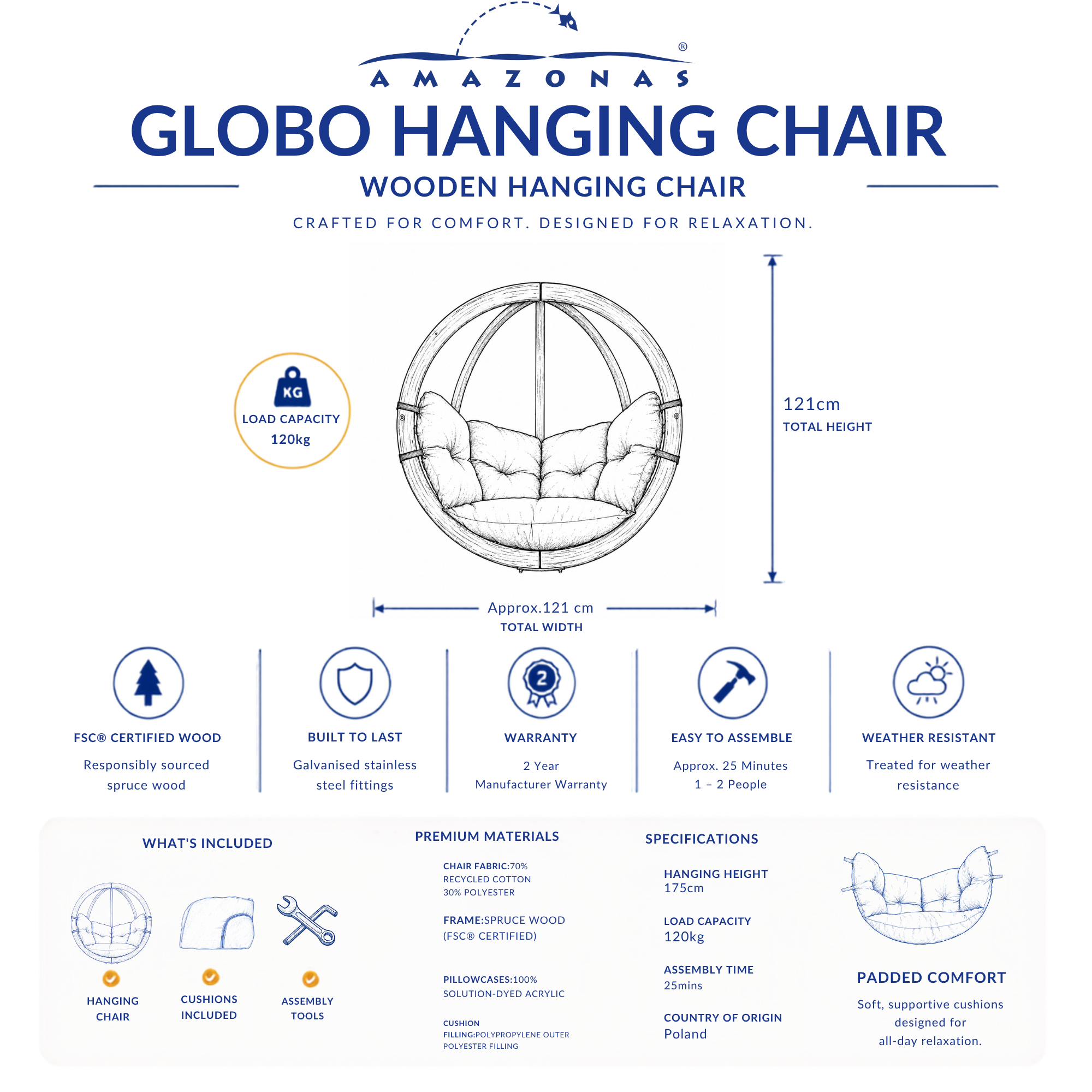 Globo Hanging Chair Taupe - Image 9