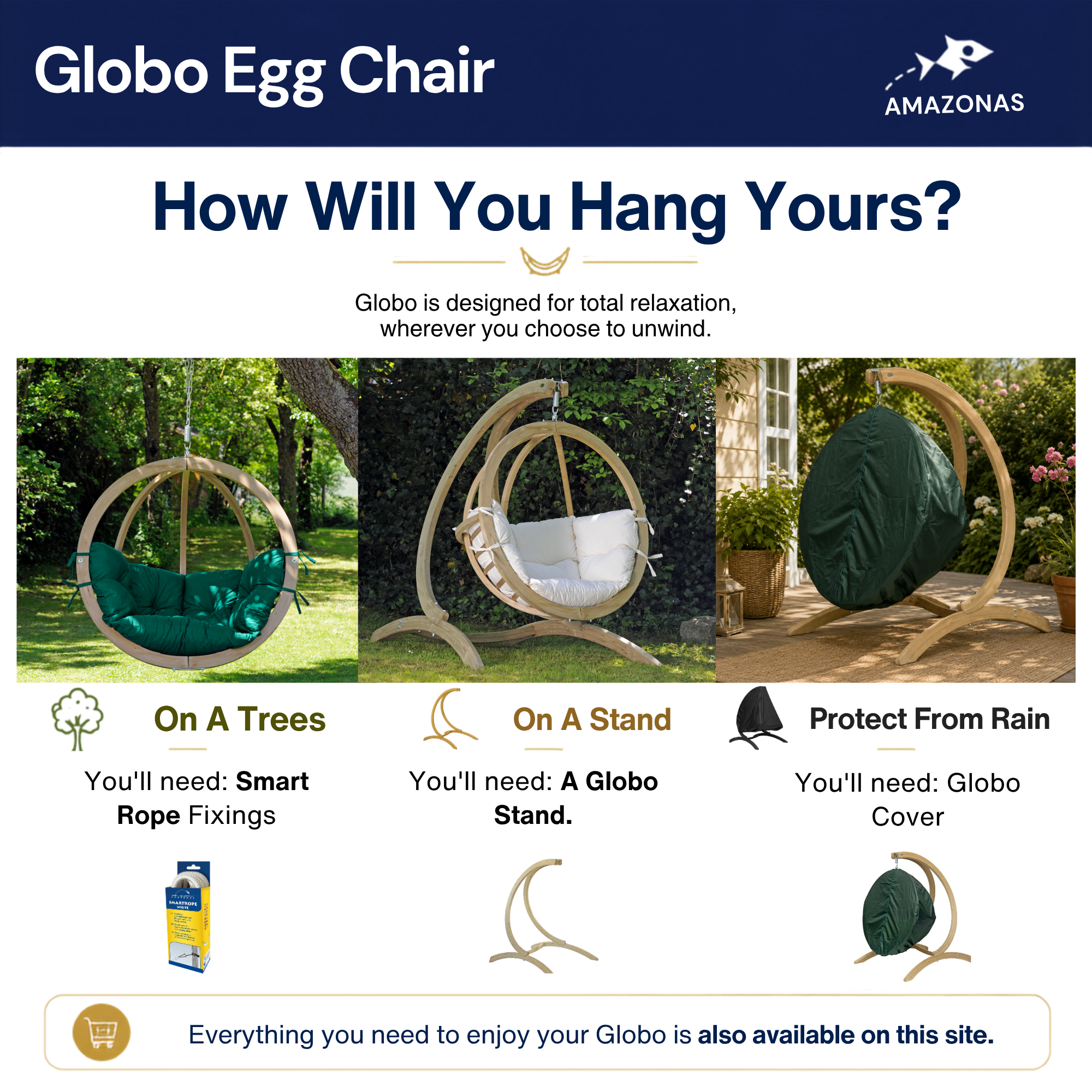 Globo Hanging Chair Taupe - Image 7